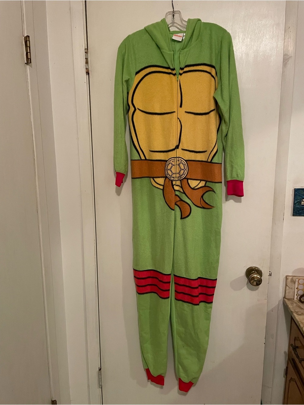 Nickelodeon Woman’s or Teenagers Green  Ninja Turtle Fleece One-Piece w/ Hood.